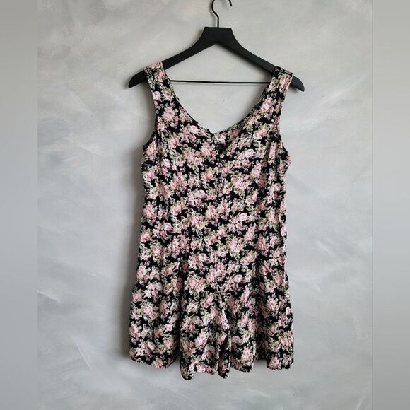 Live Life By Sanctuary Floral Romper Button Front Tie back Flowy Cottage Sz S - Picture 2 of 14